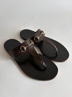 GUCCI HORSEBIT LEATHER SANDALS